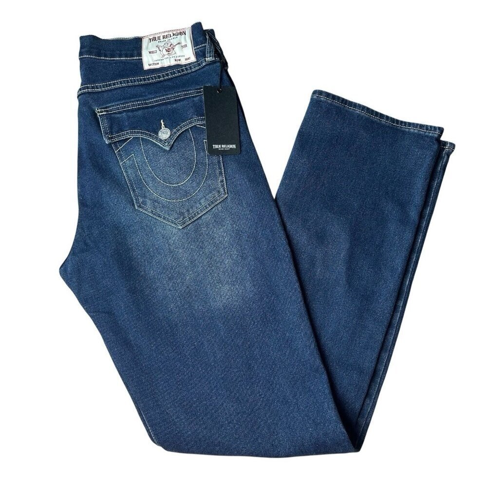 True Religion Ricky SN Flap Straight Jeans Men’s 33 Blue NWT $159